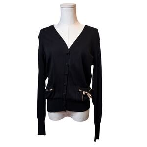 Fendi Black Cardigan with Bow Detailing